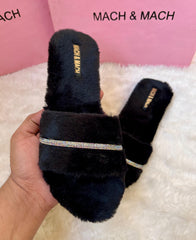 Mach & Mach Fur Sandals