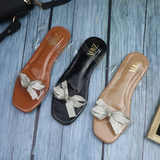 Zara Bow Transparent Sandals