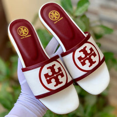 Tory Burch White Signature Sandals