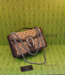 Gucci Horseshoe Canvas Shoulder Bag