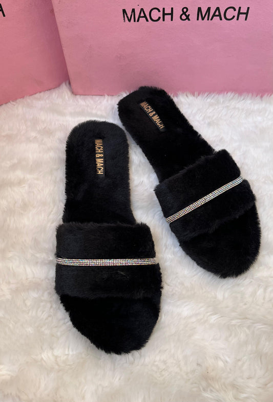 Mach & Mach Fur Sandals