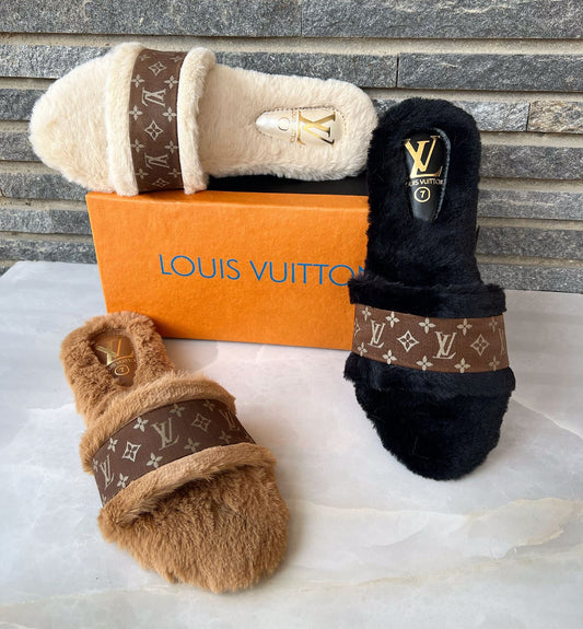 Louis Vuitton Fur Winter Slides