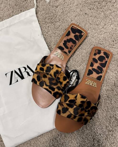 Zara leopard flats