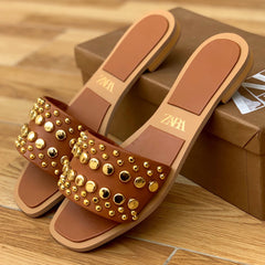 Zara Studded Slippers