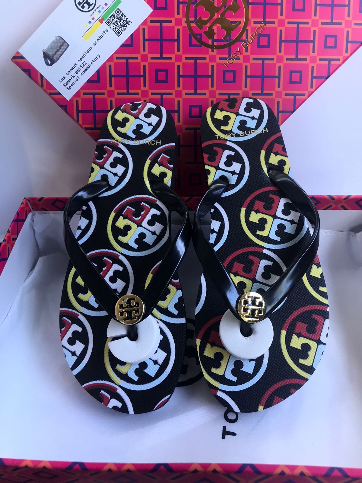 Tory Burch Multi Coloured Flip flops