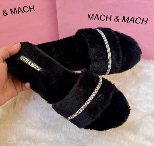 Mach & Mach Fur Sandals