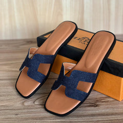 Hermes denim flat