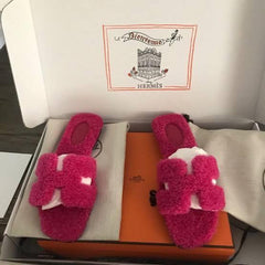 Hermes Fur Sandals