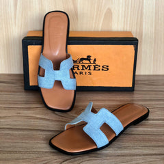 Hermes denim flat