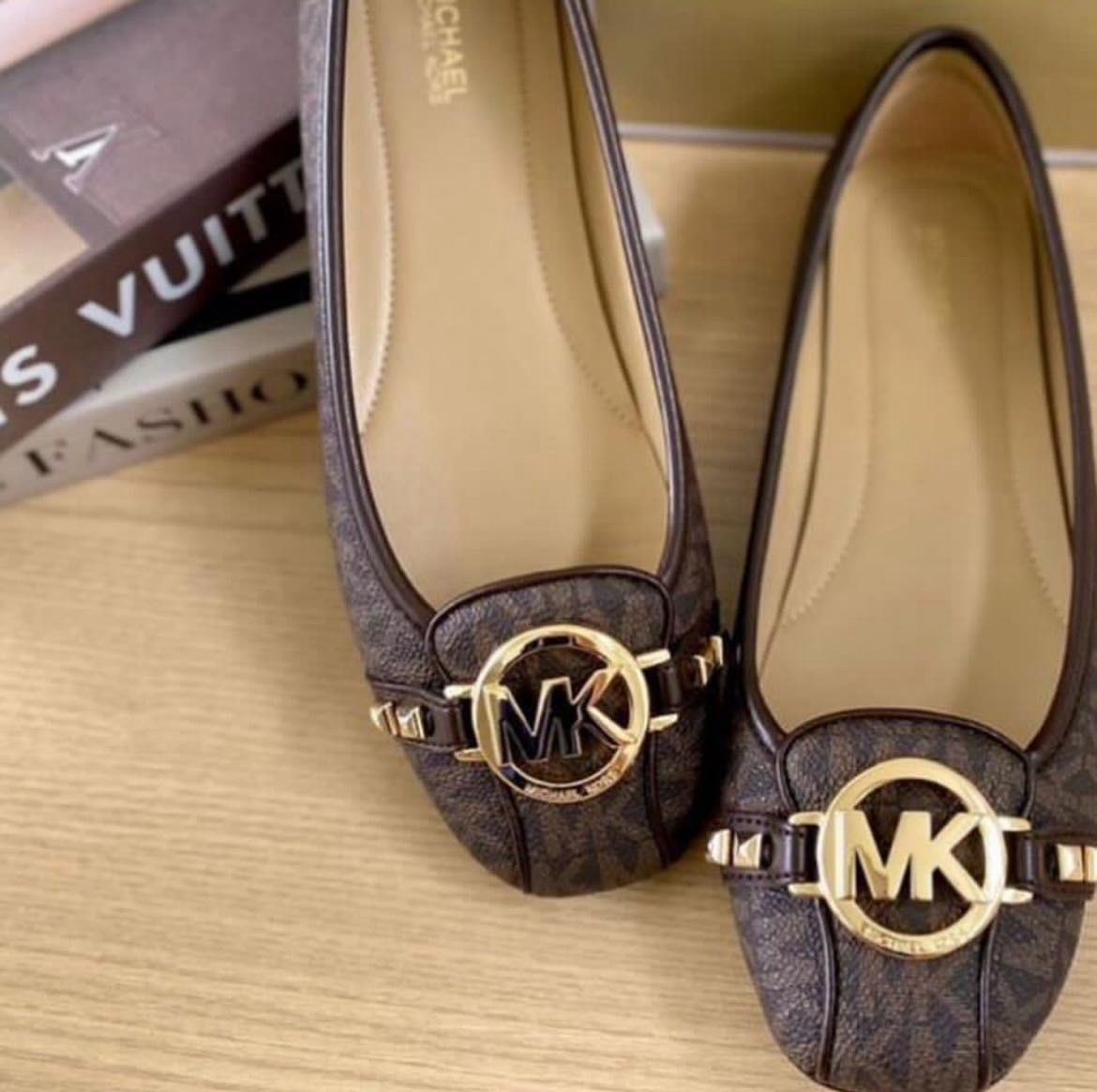 Michael Kors Brown Printed Fulton Pumps