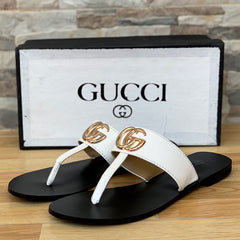 Gucci Double G Leather Thong Sandal