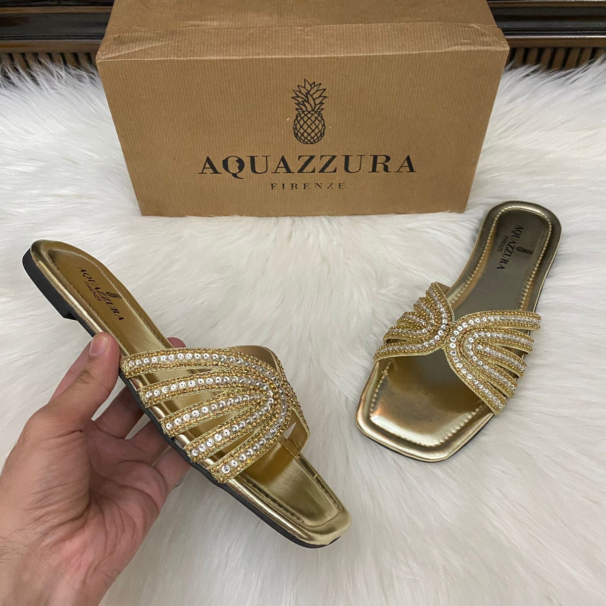 Aquazarra Hand Embroidered Sandals