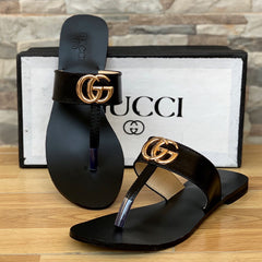 Gucci Double G Leather Thong Sandal