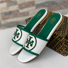 Tory Burch White Signature Sandals