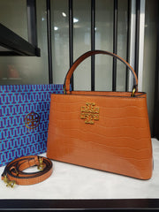 Tory Burch Crocodile Embossed Micro Satchel Crossbody Bag