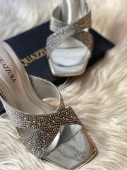 Aquazarra Cross Diamontee Kitten Heel