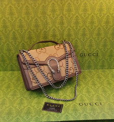 Gucci Horseshoe Canvas Shoulder Bag