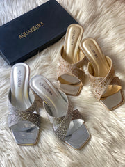 Aquazarra Cross Diamontee Kitten Heel