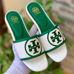 Tory Burch White Signature Sandals