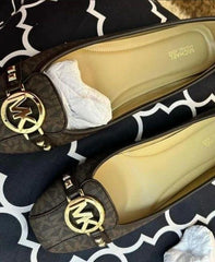 Michael Kors Brown Printed Fulton Pumps