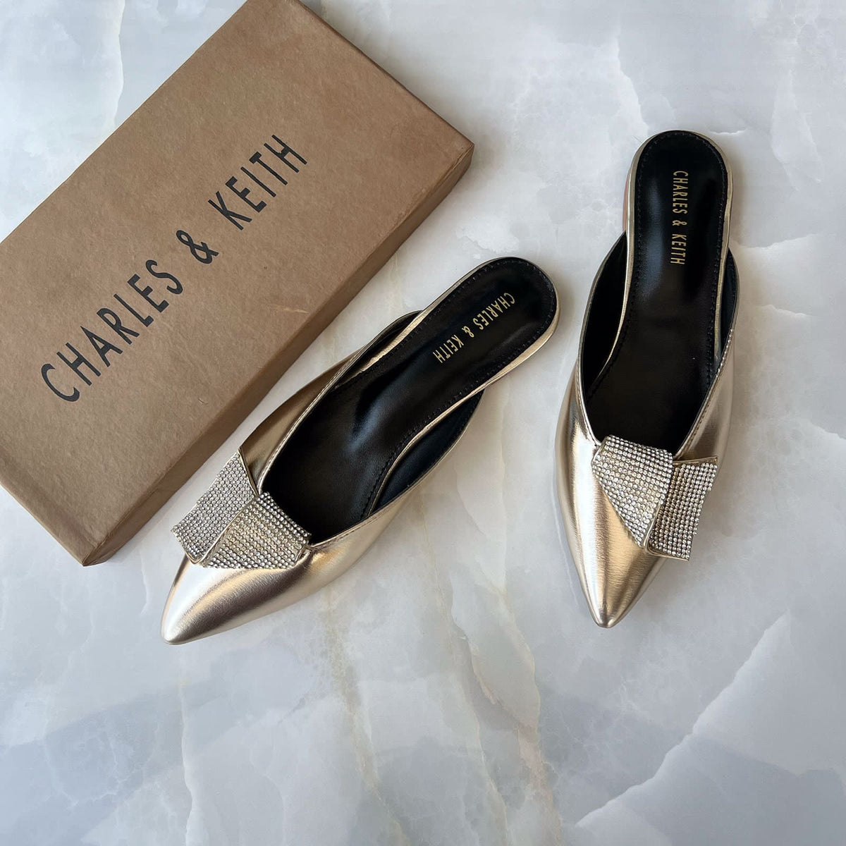 Charles & Keith Cross Bowed Mules