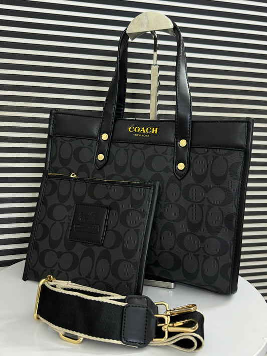 Coach Field Tote Bag w Pouch