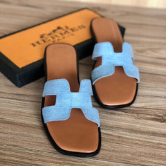 Hermes denim flat