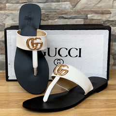 Gucci Double G Leather Thong Sandal