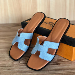 Hermes denim flat