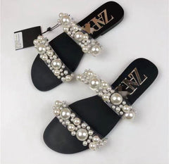 Zara Pearl Crafted Sandals