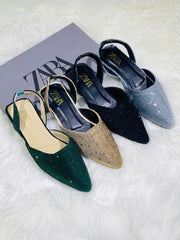 Zara Stone Flat Pumps