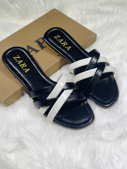 Zara Stripe Slides