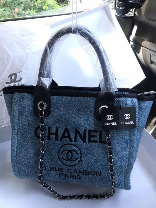 Chanel Canvas Signature Medium Jeans Tote