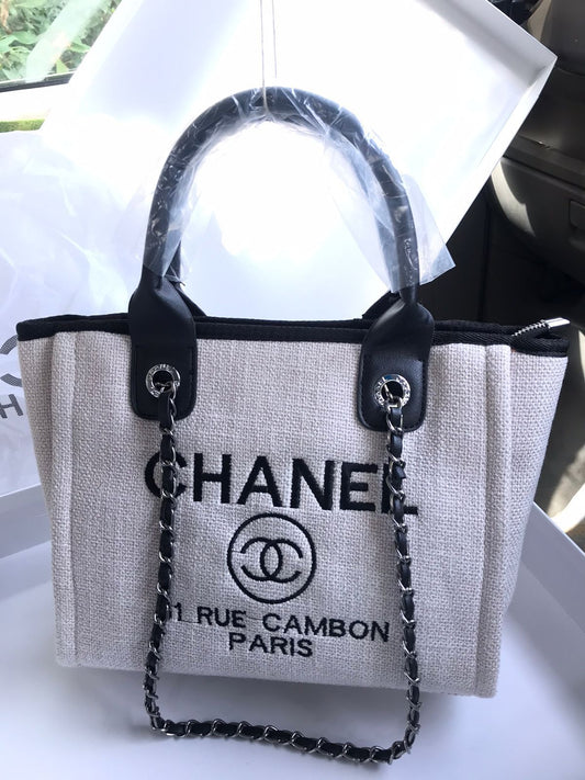 Chanel Canvas Signature Medium Jeans Tote