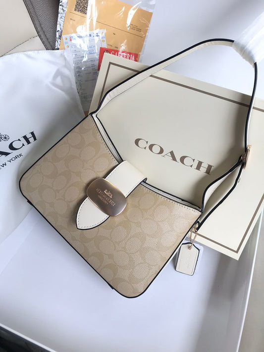 Coach Signature Cowhide Leather Shoulder Bag