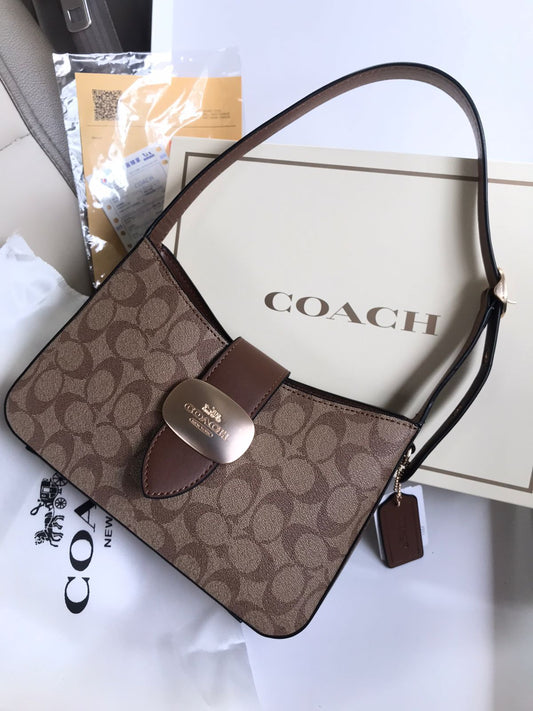 Coach Signature Cowhide Leather Shoulder Bag