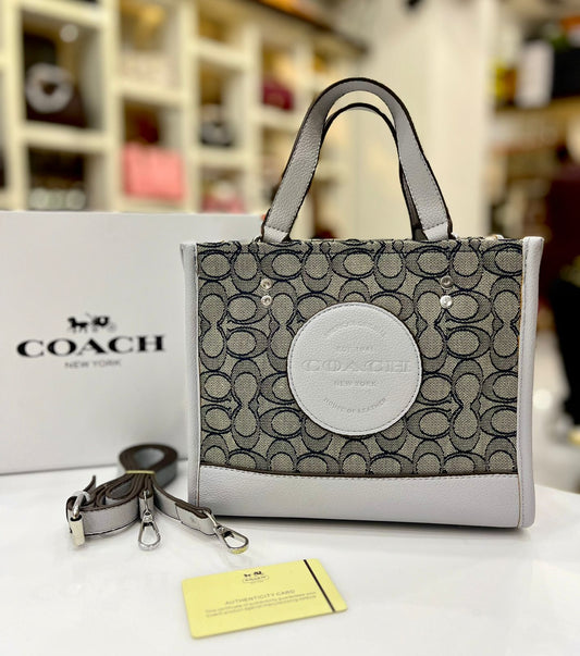 Coach Signature Leather Belted Handbag