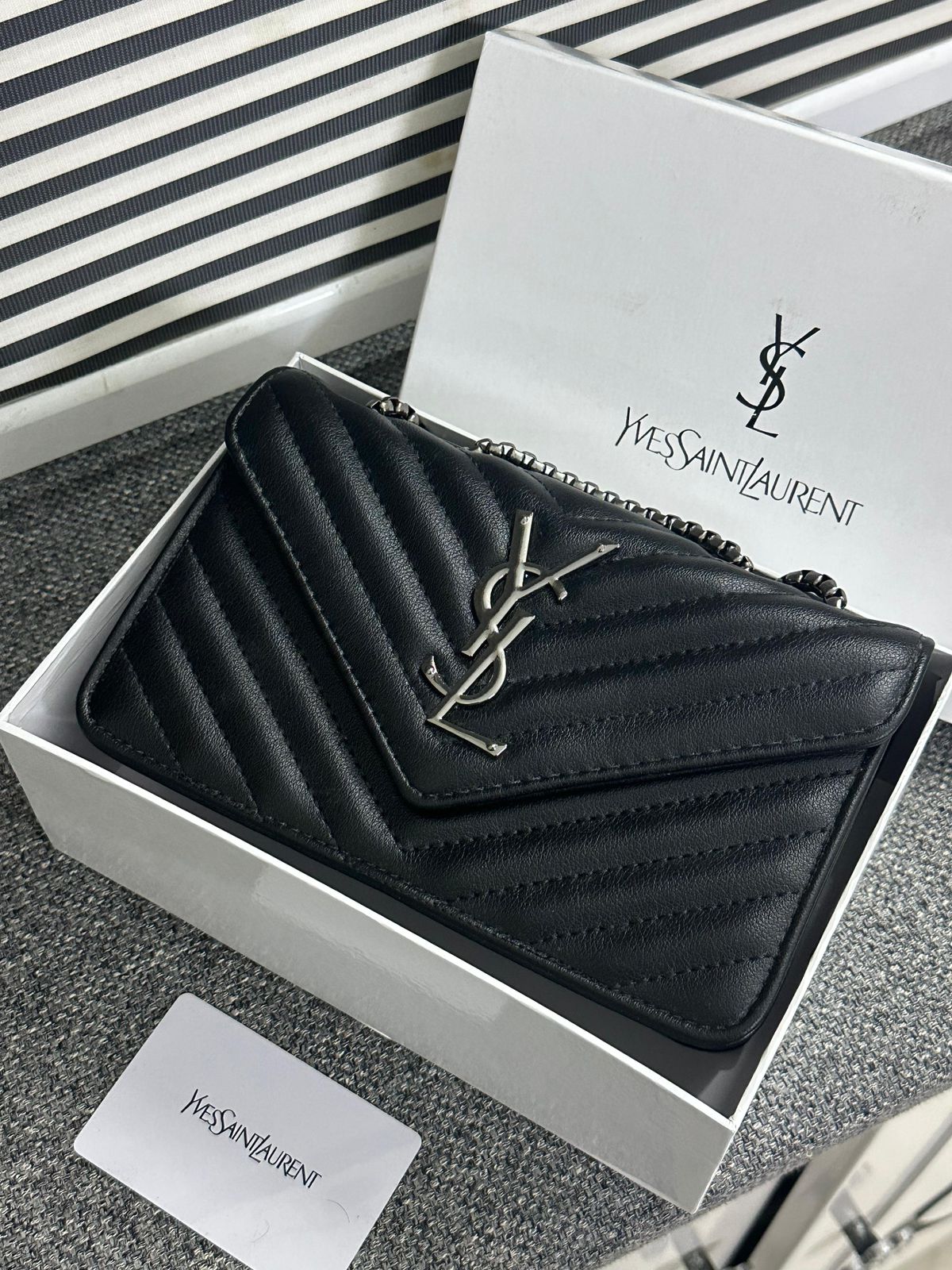 YSL Elegance Double Chain Shoulder Bag