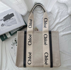 Chloe Woody Leather Tote Bag