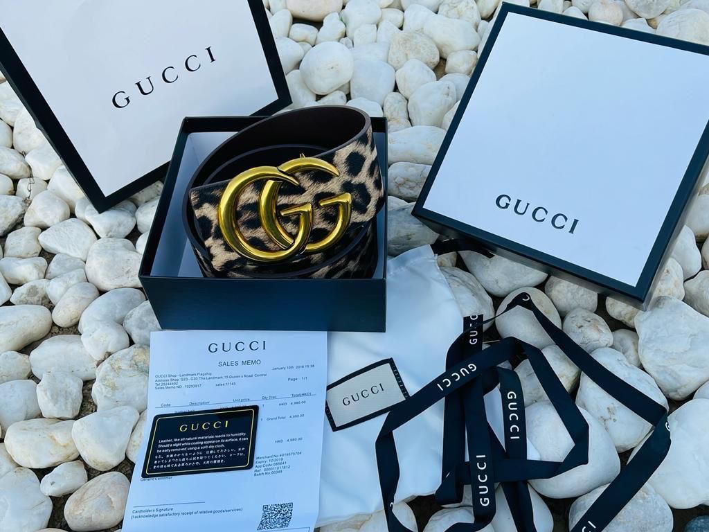 Gucci Leopard Dress Belt